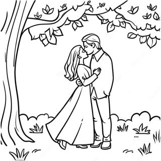 Romantichna Para Pid Derevom Rozmalovka 105488-43081