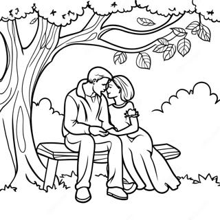 Romantichna Para Pid Derevom Rozmalovka 105488-43082
