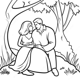 Romantichna Para Pid Derevom Rozmalovka 105488-43084