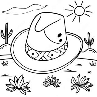 Rozmalovka Vintazhnogo Kovboiskogo Kapeliukha V Pustelnomu Peizazhi 109057-45859