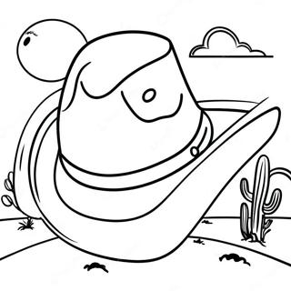 Rozmalovka Vintazhnogo Kovboiskogo Kapeliukha V Pustelnomu Peizazhi 109057-45923