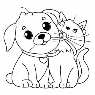 Storinka Dlia Rozmalovki Z Milimi Druziami Sobakoiu Ta Kotom 112676 48766