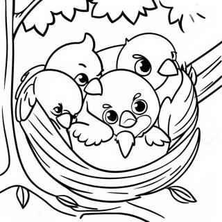 Rozmalovka Gnizduvannia Kardinaliv Na Derevi 118374 53577