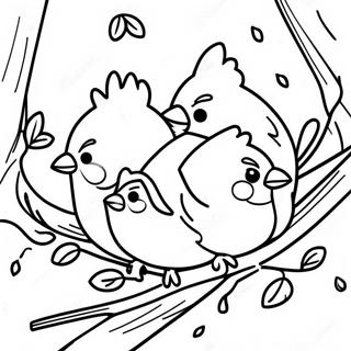 Rozmalovka Gnizduvannia Kardinaliv Na Derevi 118374 53579