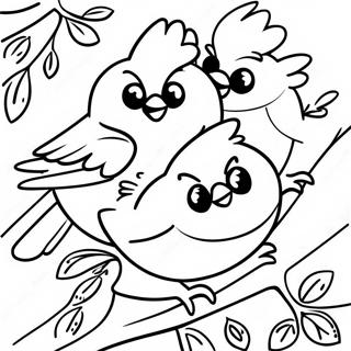 Rozmalovka Gnizduvannia Kardinaliv Na Derevi 118374 53580