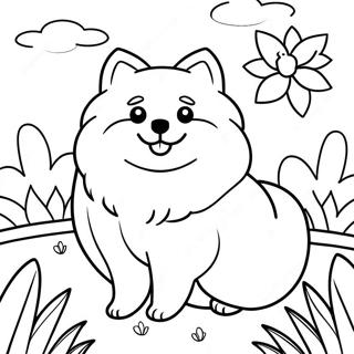 Pukhnastii Pomeranets U Sadu Rozmalovka 118575-53731