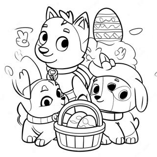Rozmalovka Z Kolorovimi Personazhami Patrulia Pesikiv Z Velikodnimi Koshikami 119114-54149