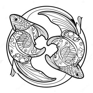 Znak Zodiaku Ribi Rozmalovka Розмальовки