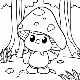 Prigodnitskii Gribnii Gnom Shcho Doslidzhuie Lis Maliunok Dlia Rozmalovki 122095-56649