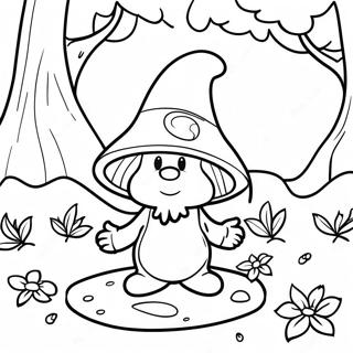 Prigodnitskii Gribnii Gnom Shcho Doslidzhuie Lis Maliunok Dlia Rozmalovki 122095-56650