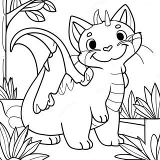 Rozmalovka Grailivogo Kota Drakona V Sadu 131720-64397