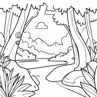 Rozmalovka Pishnogo Zelenogo Tropichnogo Lisu 139438-70557