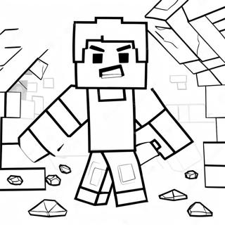Rozmalovka Stiv Z Minecraft Dobuvaie Diamanti 1452-454