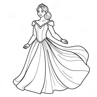 Elegantna Printsesa V Rozkishnii Sukni Dlia Rozmalovki 2086-2772