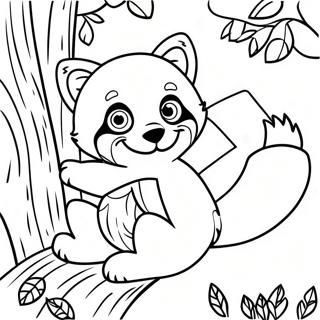 Rozmalovka Grailivogo Chervonogo Pandi Shcho Lize Na Derevo 30726 6699