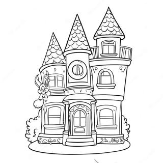 Rozmalovka Kolorovogo Kotiachogo Zamku Z Lialkovogo Budinochka Gabbi 5446 535