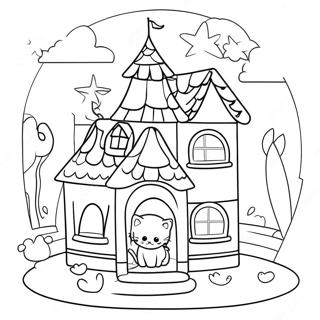 Rozmalovka Kolorovogo Kotiachogo Zamku Z Lialkovogo Budinochka Gabbi 5446 536