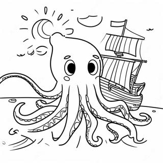 Prigodnitskii Pidlitkovii Kraken Shcho Doslidzhuie Zatoplenii Korabel Rozmalovka 72752 16439