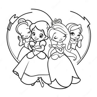 Rozmalovka Z Charivnimi Disneyivskimi Printsesami Z Serdechkami 72984-16616