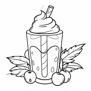 Vanilnii Molochnii Kokteil Z Vishneiu Zverkhu Dlia Rozmalovki 87468-27973