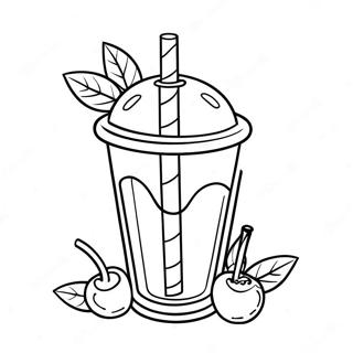 Vanilnii Molochnii Kokteil Z Vishneiu Zverkhu Dlia Rozmalovki 87468-27974