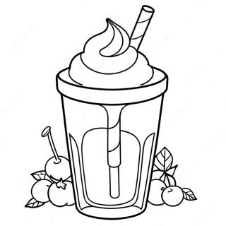 Vanilnii Molochnii Kokteil Z Vishneiu Zverkhu Dlia Rozmalovki 87468-27976