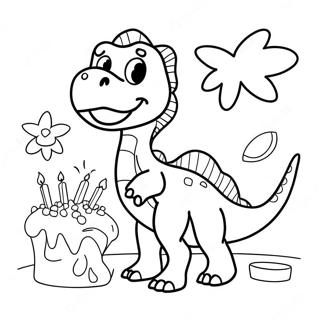 Rozmalovka Dinozavra Z Dnem Narodzhennia 96799-35696