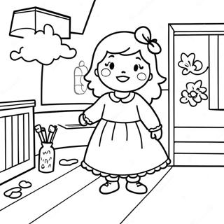 Rozmalovka Dopitlivoyi Zlatovlaski Shcho Doslidzhuie Budinok 99575-38161